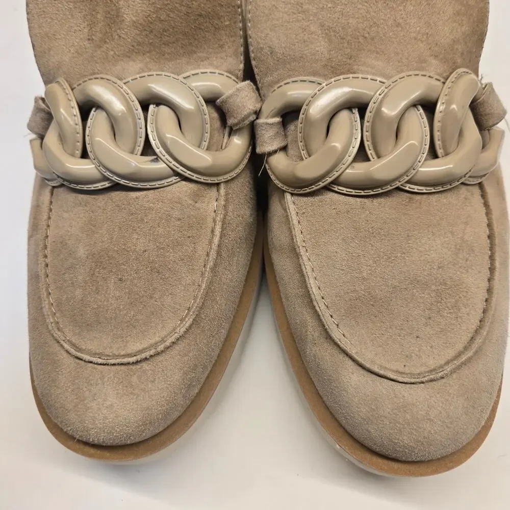 Cole Haan Grand 360 Size 9.5 Tan Suede Geneva Chain Loafer Flats with Lug Soles
